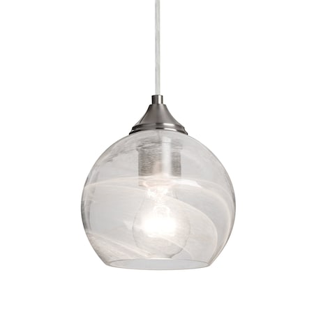 Besa Lighting Jilly Cord Pendant, Vapor Clear, Satin Nickel Finish, 1x60W Incandescent 1JT-JILLYCL-SN